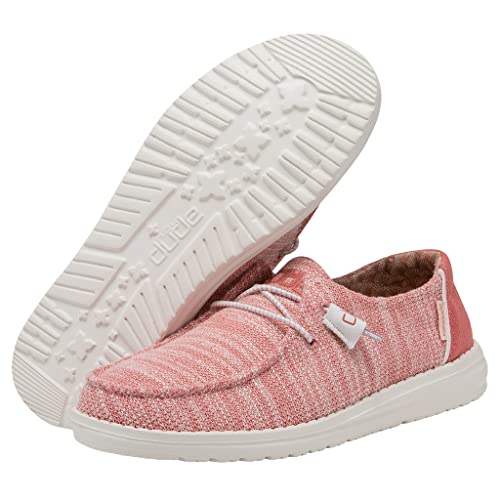 Image of HEYDUDE Women's Wendy Stretch Coral Pearl Size 4 | Women's Shoes | Women's Lace Up Loafers | Comfortable & Light-Weight