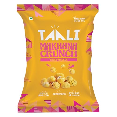 Image of Taali Makhana Crunch - Tikka Masala | Roasted-Not Fried | Superfood Snack | Made with olive oil, No Preservatives | 60 gm
