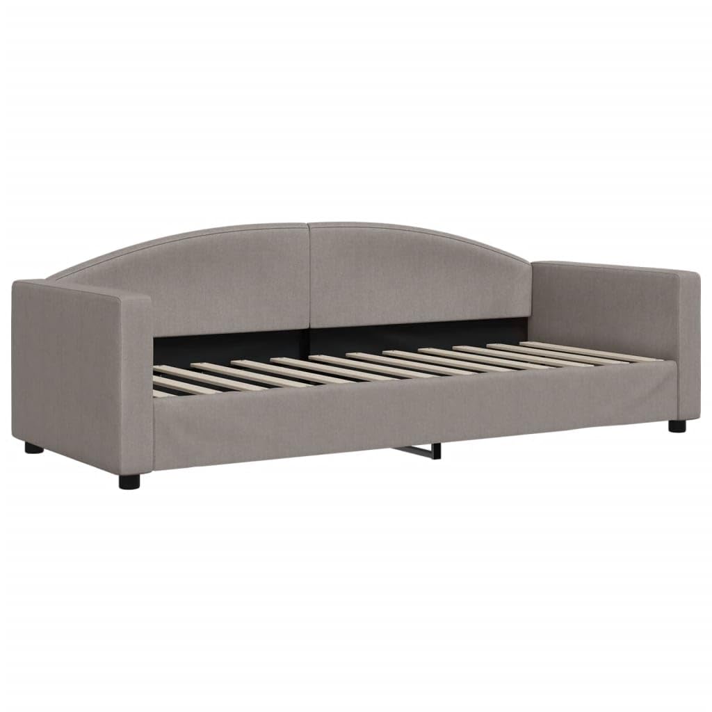 Rozkładana tkanina 2w1 wysuwana sofa z materacami do salonu taupe 80x200 cm