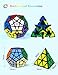 Roxenda Speed Cube Set, Magic Cube Set of Pyramid Megaminx Cube Smooth Triangle Pentagon Speedcube