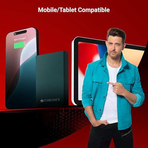 Image of ZEBRONICS EnergiTank 10MR1, Metal Power Bank, 10000 mAh, 22.5W Super Fast Charging PD 3.0 (PPS), Sleek & Stylish, Type C & USB Port, LED Indicator, for iPhone, Android, Tablets, Airpods (Olive)