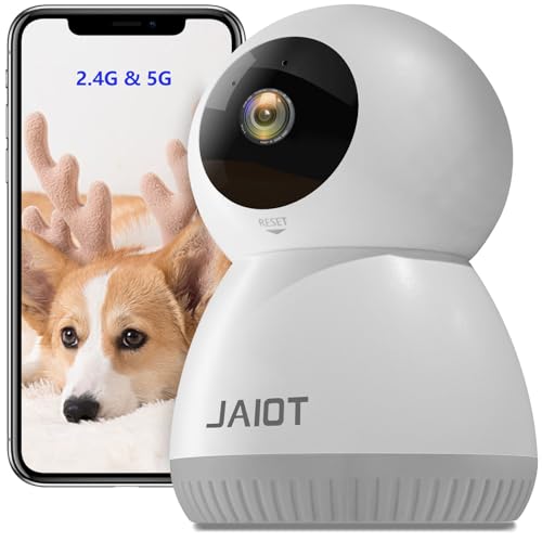 JAIOT 5G/2.4G Indoor Security Camera,Pet Camera with Phone APP, WiFi Pan/Tilt Wireless Cameras for Home Security,Smart Camera with Motion Detection, 2-Way Audio, Siren,Work with Alexa