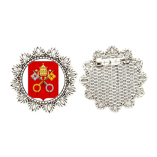 Broche de plata nacional UE con diseño floral mediano de alta joyería