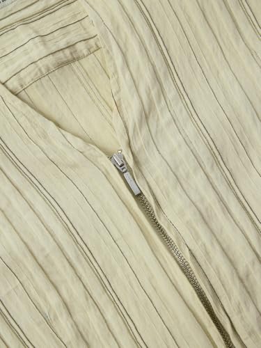 Image of The Souled Store Zipper Shirt: Women and Girls Full Sleeves Round Neck Textured Viscose Blend Slim Fit Lightweight Breathable Smart Casual Shirt for Everyday Summer Wear