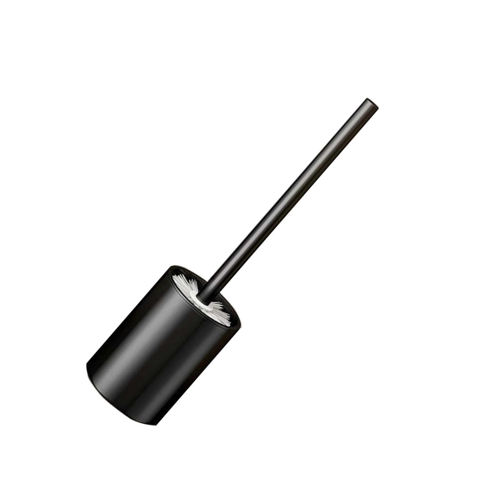 Newft Black Circular Wall Mounted Toilet Brush Aluminum Toilet Brush Set Not Bathroom Cleaning Tool For Home Not Drilling Installation