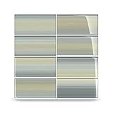 Blue Green Aqua Beach Hand Painted Glass Subway Tile for Kitchen Backsplash or Bathroom ?, Sample