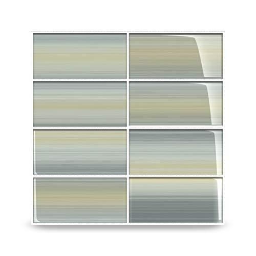 Bodesi Beach Hand Painted Glass Subway Tile, Sample