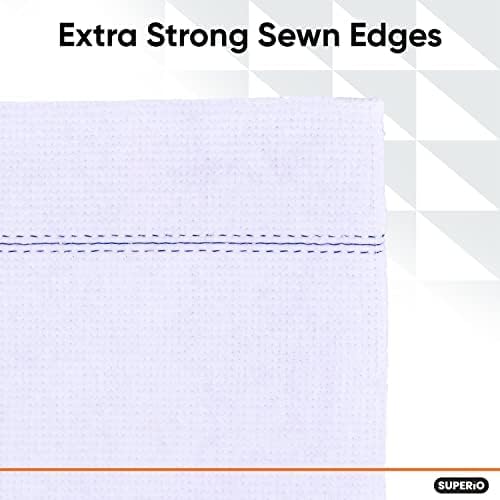 Image of Superio Squeegee Mopping Towel Floor Cloth White Cloth for Cuban Style Mop, Israeli Sponga, Kitchen, Bathroom Cleaning, Tile, Stone, Wood, Floor Washing, Drying Towel -18 inchx24 inch, 3 Pack