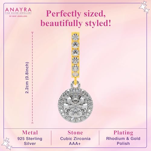 Image of 925 Sterling Silver Dangler Earrings for Women | Sterling Silver Drop Earrings | Hypoallergenic Rhodium Plated Anti-Tarnish Lightweight Daily Wear Jewellery | Gift for Wife, Girlfriend, Mother, Sister | Birthday, Anniversary, Rakhi