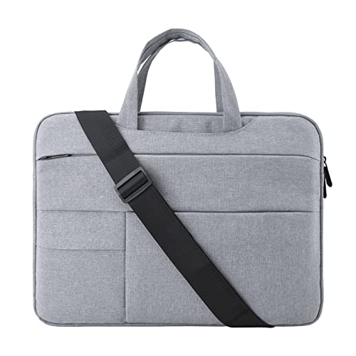 MicaYoung Sacoche 15 Pouces Multi-Poches Messenger Bag avec Bandoulière Nouveau MacBook Pro 15, Gris