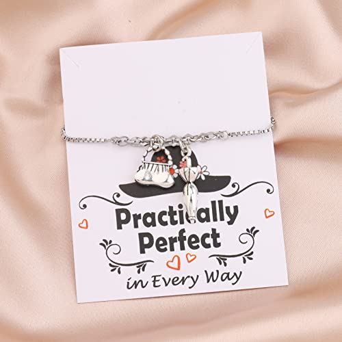Image of bobauna Mary Inspired Jewelry Practically Perfect in Every Way Bracelet /Necklace Musical Theatre Themed Jewelry Music Lover Gift