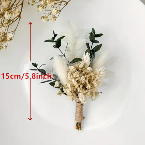 Ramo decorativo mini pampas seco 8 piezas miniatura 5
