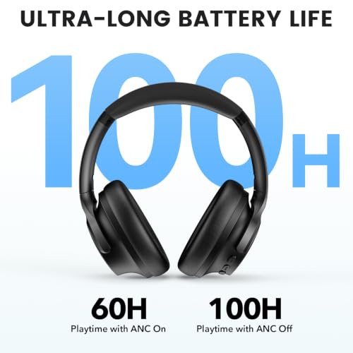 1Mii Y8+ Hybrid Active Noise Cancelling Headphones for Airplane & Travel | Bluetooth 6.0 Over-Ear, 100H Playtime, LDAC Wireless Hi-Res Audio, Deep Bass, Ambient Mode, Custom EQ via App, Home/Office - image 5