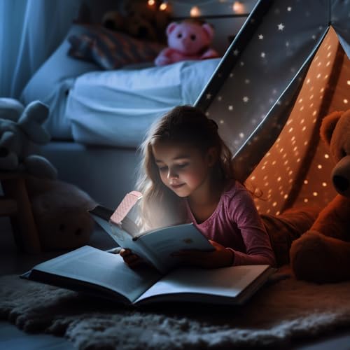 Image of UPIHO 2PCS Book Lights for Reading at Night, Reading Accessories with Rechargeable USB Light Blue and Pink Book Light,Perfect Stocking Stuffers Gifts for Book Lovers