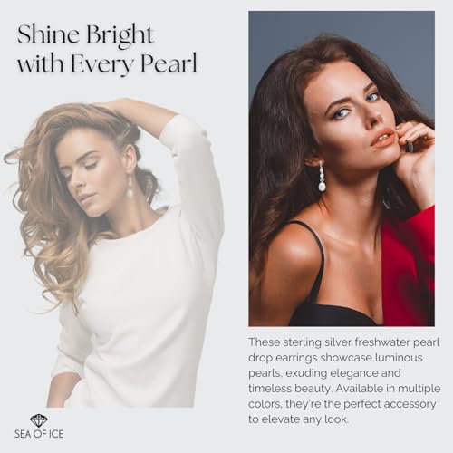 Sea of Ice Pearl Dangle Earrings – Freshwater Cultured Pearl Drop Earrings for Women – Dangle Pearl Earrings with Multi-Colored Natural Pearls – Premium 925 Sterling Silver Hook Earrings3