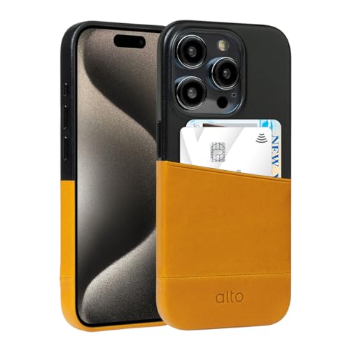 Étui portefeuille iPhone 15 Pro Alto avec porte-cartes élégant pour deux cartes bancaires