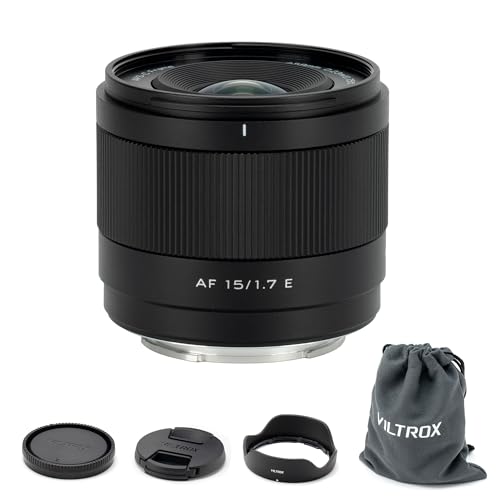 VILTROX AF 15mm F1.7 E for Sony Camera, 15mm f/1.7 E Mount Lens for Sony E, APS-C Prime Lens for Sony Cameras a6400 a6500 a6600 ZV-E10 FX30 A6700 ZC-E10II a7Ⅲ a7RⅢ a7Ⅳ a7RⅣ