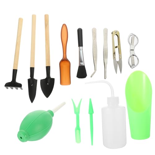 Set de herramientas de jardinería compacto para plantar miniatura 1