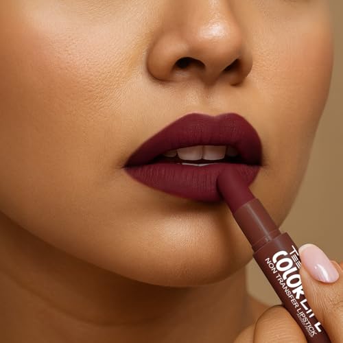 Image of TEEN TEEN Color Life Nontransfer Crayon Lipstick | Matte Finish with Built-in Primer | Waterproof & Long Lasting Lip Color | Smudge-Proof, Fade-Resistant Formula | Brick-Wine, 2gm