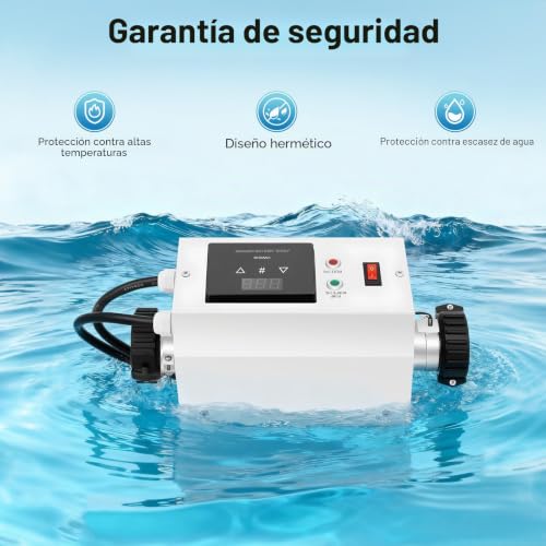 Miniatura 3 de Calefacción De Piscina Eléctrica 3 Kw, Termostato De Agua Con Regulación De Temperatura, Calefacción Eléctrica, Calentador De Piscina De Spa De Acero Inoxidable, Regulación De La Temperatura Del Agua