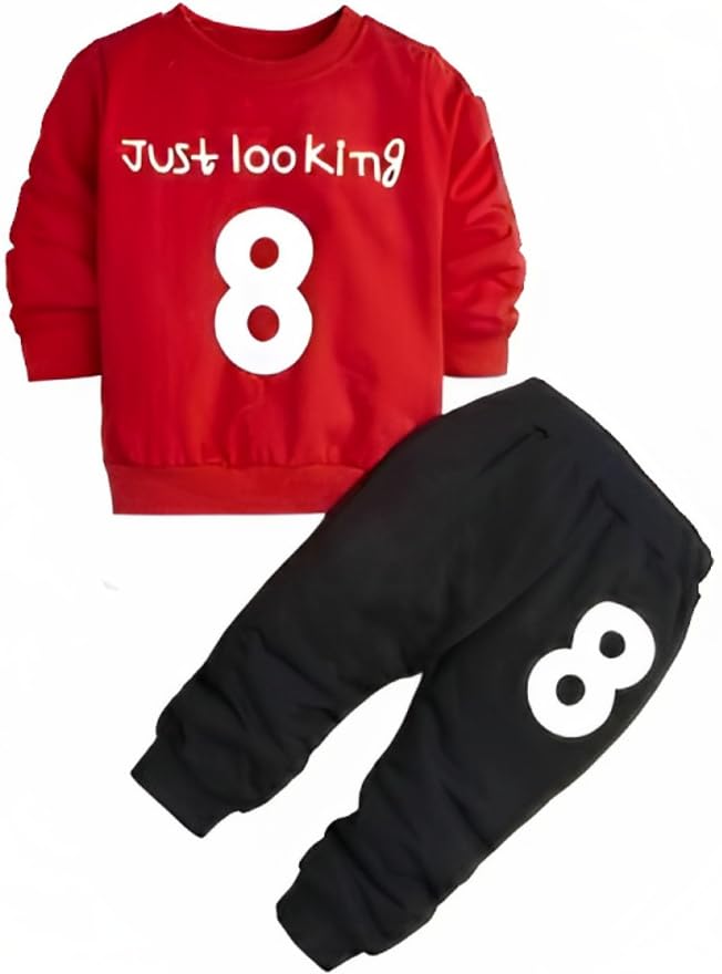 SHAJARA Cotton Lycra Blend Casual Printed T-shirt and Trouser Set for Kids Boys