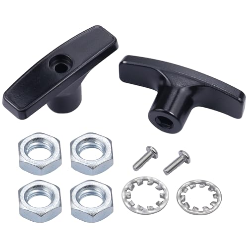 Image of 2 PCS Metal RV Waste Valve Handle Kits, with 4 Nuts 2 Screws 2 Gaskets, Replacement for Waste Valve Extension Rod, RV Sewer Valve Handle Replacement Set(Black)