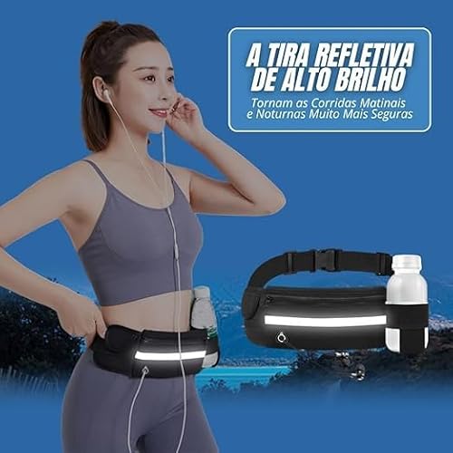 Pochete Slim Fitness Corrida Academia Porta Celular Bike Preta para Corrida de Trilha e Acampamento