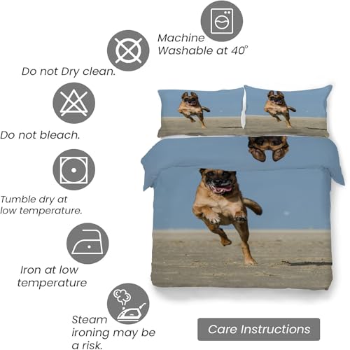 Housse de couette 200x200 animaux chien lit de berger 3 pièces