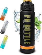 زجاجة مياه رياضية تحفيزية مع علامات للوقت خالية من البيسفينول ايه مقاومة للماء محمولة للدراجة والتخييم 1 لتر اسود