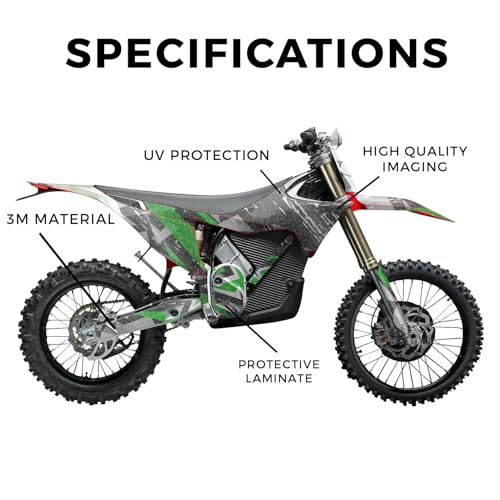 Image of Glossy Glitter Stark Varg MX 2023-2025 Graphics Kit Wrap - Grunge Star Green - Varg MX Skin - Premium 3M Vinyl Protective Wrap Decal Cover - Easy to Apply | Crafted in The USA by MightySkins