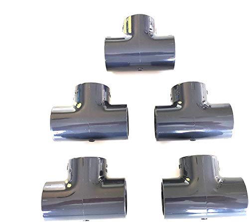 Lot de 5 Manchons PVC Pression – U Té 90° / 50 mm intérieur F/F/F PN16 / Piscine et arrosage