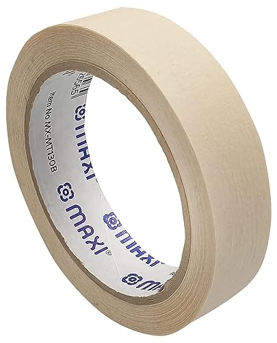 Maxi Premium Masking Tape 1X30Yds With Blue Core for Painting Labelling Packing for Home Office Workshop White MX-MT130B