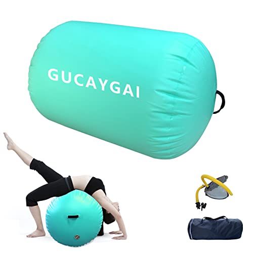 Air Roller Air Barrel Gymnastics Roller Inflatable Tumbling Mat Air Spot With foot pump for Home Use/Training Cheerleading/Yoga/Martial Arts/Acrobatics
