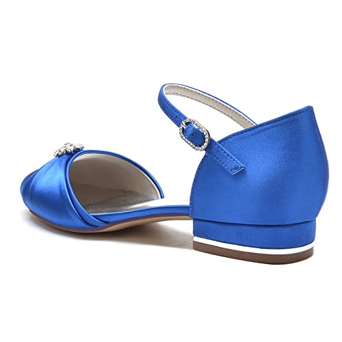 Wedding Bridal Shoes Round Toe Women Flat Shoes Slip on Bridal Dress Ballet Flats 2.5Cm3