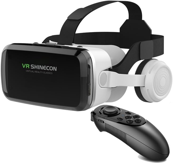 VR Headset 3D Virtual Reality Glasses Viewer Box VR Goggles Kit for iPhone 15 14 13 12 Pro Max Plus Samsung Galaxy S24 S23 S22 S21 Edge etc IOS Android Smartphone for Adult & Kids