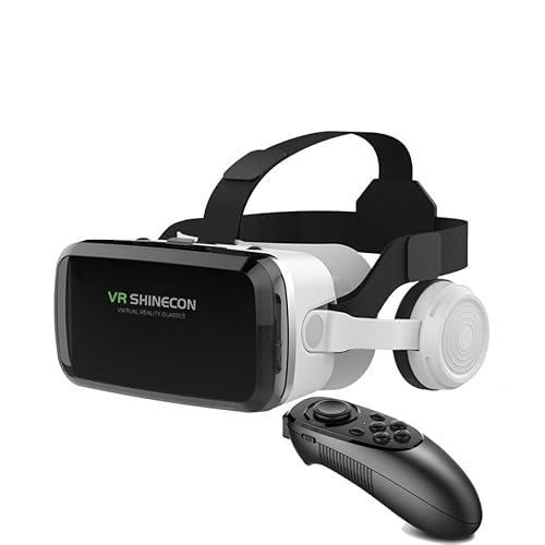 VR Headset 3D Virtual Reality Glasses Viewer Box VR Goggles Kit for iPhone 15 14 13 12 Pro Max Plus Samsung Galaxy S24 S23 S22 S21 Edge etc IOS Android Smartphone for Adult & Kids