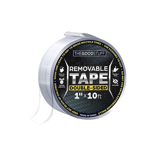 Double Sided Tape Heavy Duty [1"x10ft'] Transparent Nano Tape for Mounting - Reusable 2-Sided Mounting Tape - Caution This Tape is Strong Only for Tiles, Ceramic, RV Wood, Glass, NOT for Painted Walls