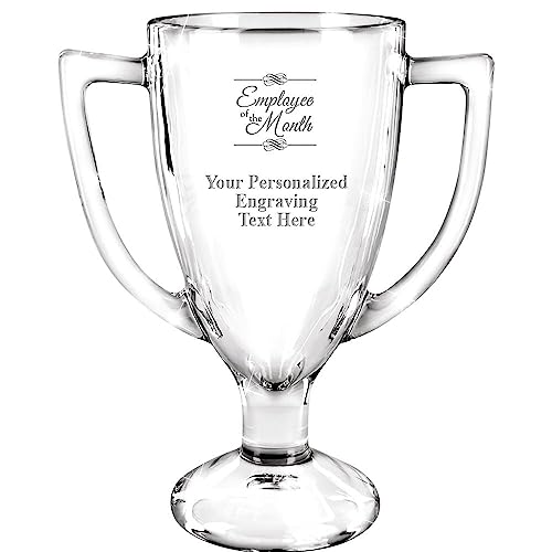 Image of Crown Awards 7 inch Custom Engraved Cup Trophy, Personalized Glass Cup Award with Your Text