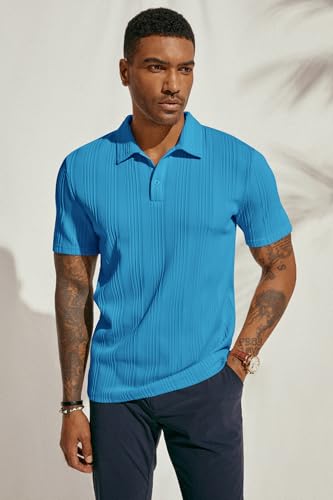 Image of PJ PAUL JONES Mens Polo Shirts Short Sleeve Textured Knit Polos