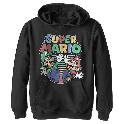 Pull à capuche Mario et Luigi pour enfants au look vintage Nintendo