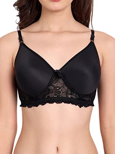 Image of FIMS - Fashion is my style Women Cotton Floral Lace Padded, Non-Wired, Full Coverage, Seamless Bra Panty Set, Multicolor, Lingerie Set