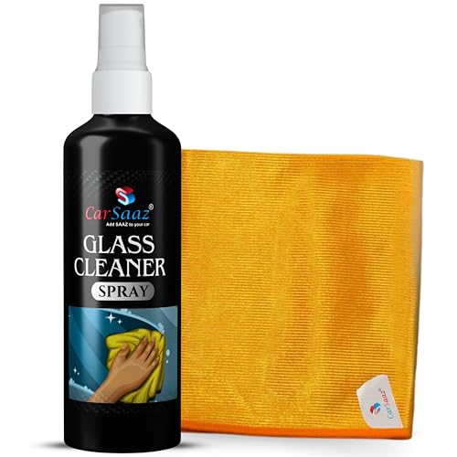 Image of CAR SAAZ Glass Cleaner Spray 100ml with Microfiber Glass Cloth