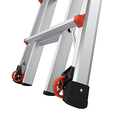 Little Giant Ladders, Velocity with Wheels, M26, 26 Ft, Multi-Position Ladder, Aluminum, Type 1A, 300 lbs weight rating, (15426-001)