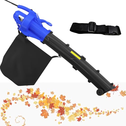 3 in 1 Leaf Blower - 3000W Garden Vacuum & Mulcher with Wheels - 30 Litre Collection Bag, 10:1 Shredding Ratio, Telescopic Chute, Variable Speed, Automatic Mulching Compacts Leaves in Bag