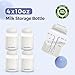 MOMFANN Breastmilk Storage Bottle 4 Pack, 10oz Milk Storage Bottle – Wide-Neck Fit for Most Nipples, Leak-Proof, BPA-Free, for Fridge & Travel