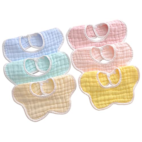 Image of Baby Bibs Muslin Drooling Bibs Teething Bibs 8-Layer Organic Muslin Cotton Absorbent& Soft& Breathable Adjustable Lap-shoulder Multi-Use Scarf Bibs for Baby Boys Girls Newborn Muslin Bibs
