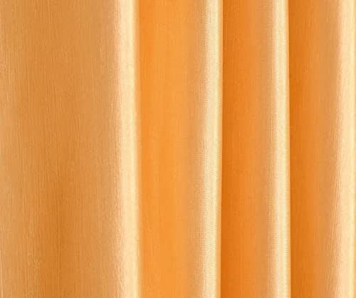Image of Eyelet Polyester Modern Solid Crush Set of 3 Pcs. Window Curtains (5 Feet, 2 Golden + 1 White)