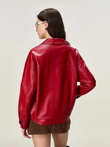 STYLEVERSE-stay in style red faux leather jacket – image 5