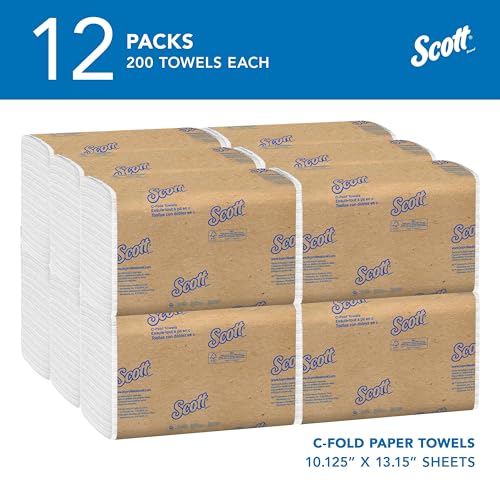 Scott Professional Essential C-Fold Folded Paper Towels, Bulk (01510), Fast-Drying Absorbency Pockets, 13.15
