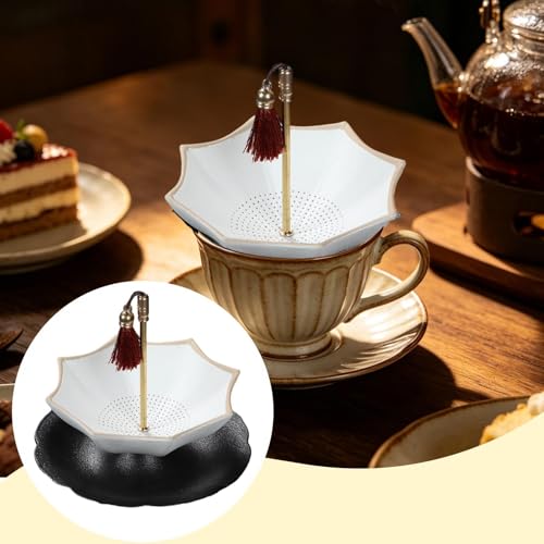 Passoire à thé en forme de parapluie infuseur blanc de table - 7